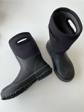 Bogs K Grasp Black Insulated Rain Boots Winter Boots Big Kid 3 Outdoors Gorpcore